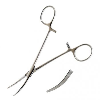 Затискач кровозупинний Більрота-Пеана, вертикально-зігнутий, 140 мм, дитячий, тонкий робоча частина 25 мм Bio Tules Impex BTS-9-132.9